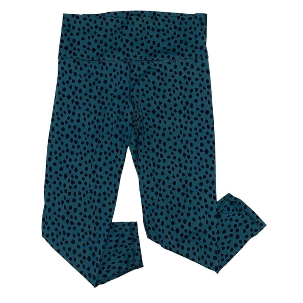 Aerie sea foam green blue leopard print leggings women’s size XL